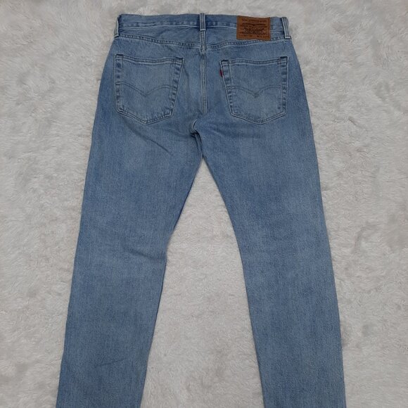 Levi's Fresh Leaves Justin Timberlake Man's Blue Slim Taper Fly Buttons Jeans 31 - Picture 4 of 13